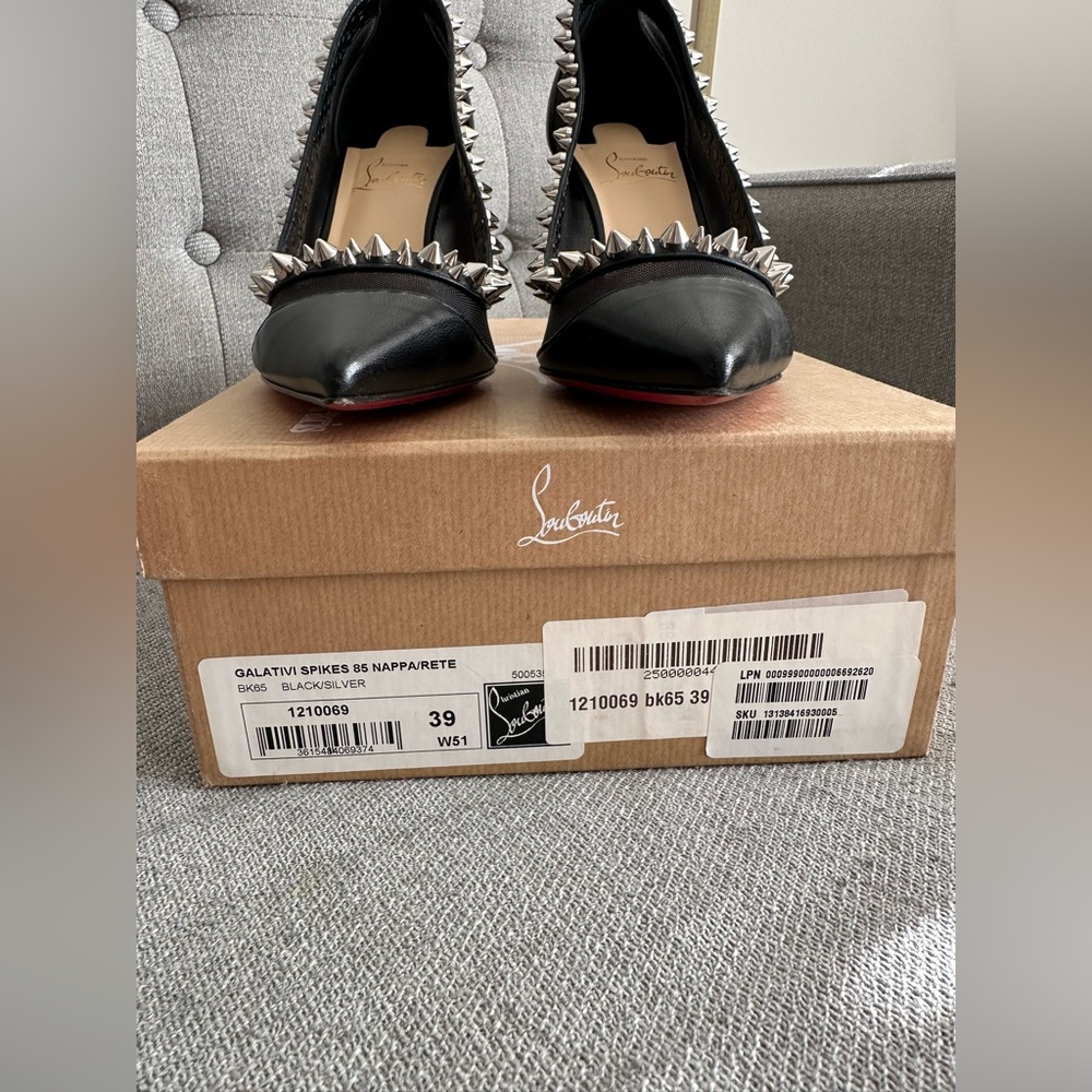 Christian Louboutin Galativi Spikes 85 Nappa 39 Worn Once! - Picture 3 of 10